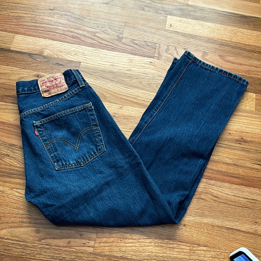 Levi 501s Medium Dark wash, 100% cotton